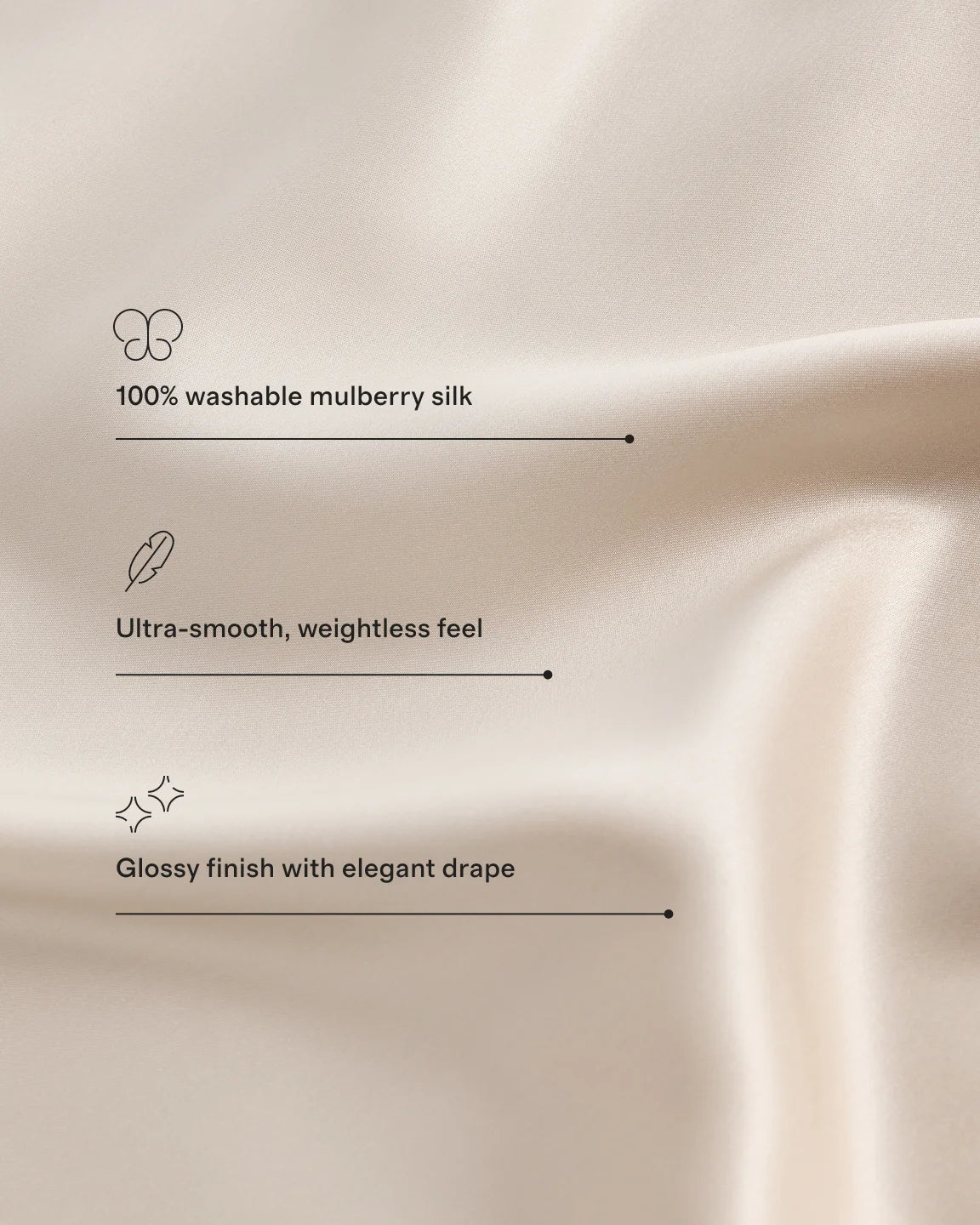100% Mulberry Silk Pillowcase - Standard / White