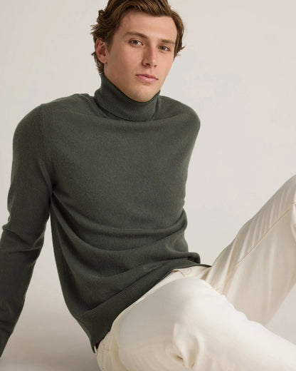 Mongolian Cashmere Turtleneck Sweater - S / Black