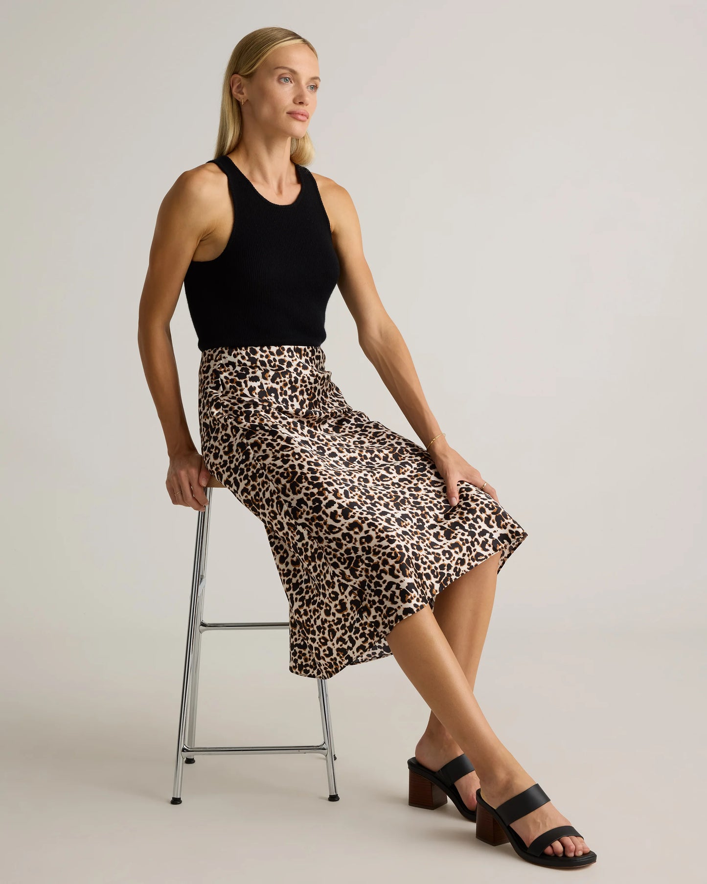 100% Washable Silk Skirt - XS / Champagne
