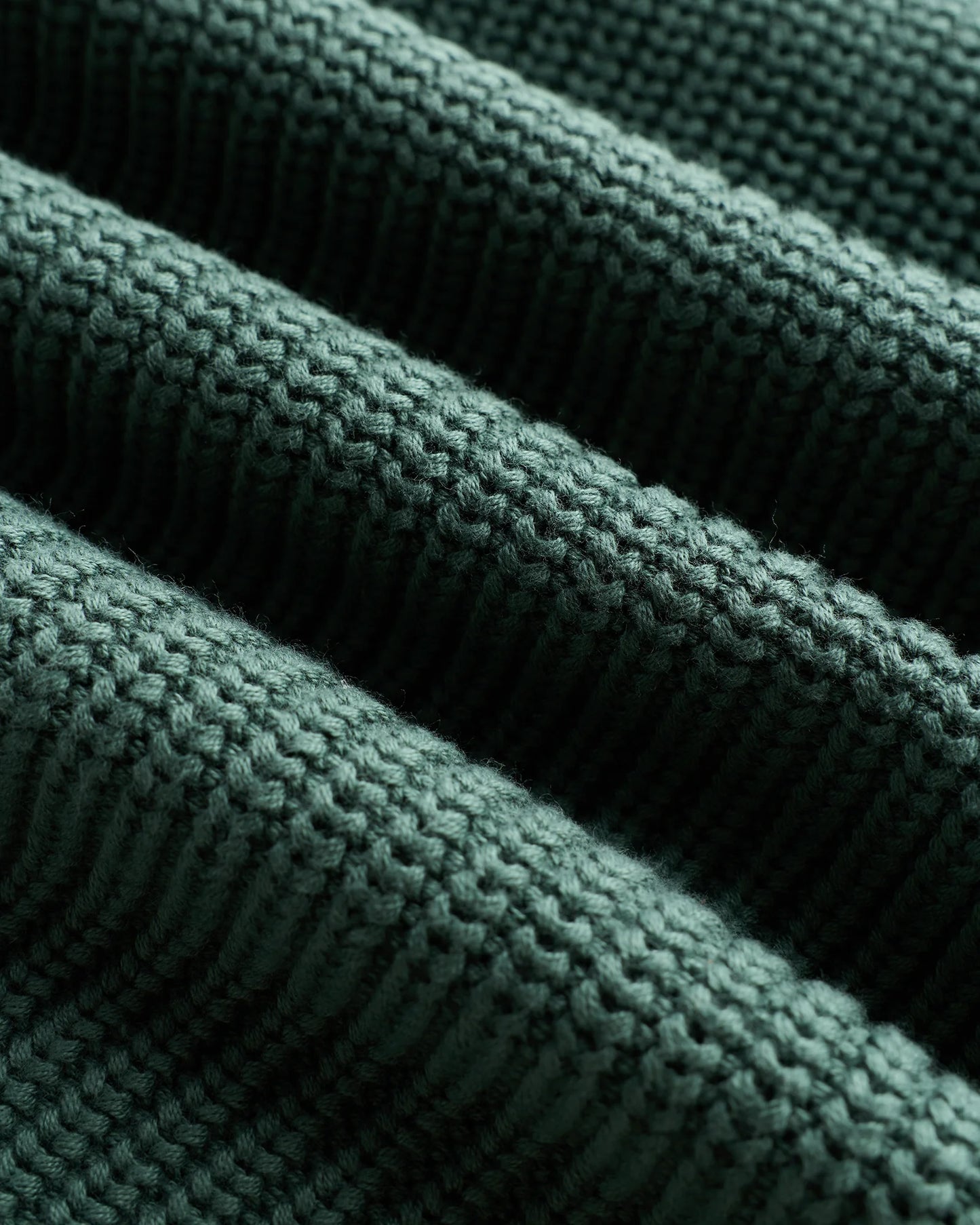 100% Organic Cotton Fisherman Quarter-Zip Sweater - S / Big Sur Green