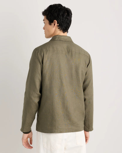 100% European Linen Chore Jacket - S / Flax