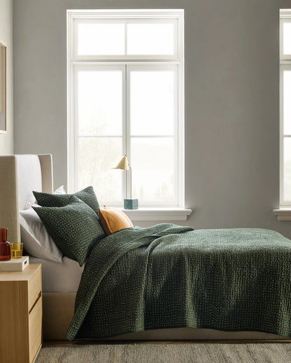 Organic Cotton Hand Stitched Quilt - Twin / Stone