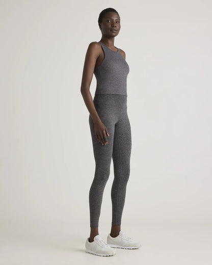 Ultra-Soft High Neck Cropped Tank - XS / Heather Charcoal