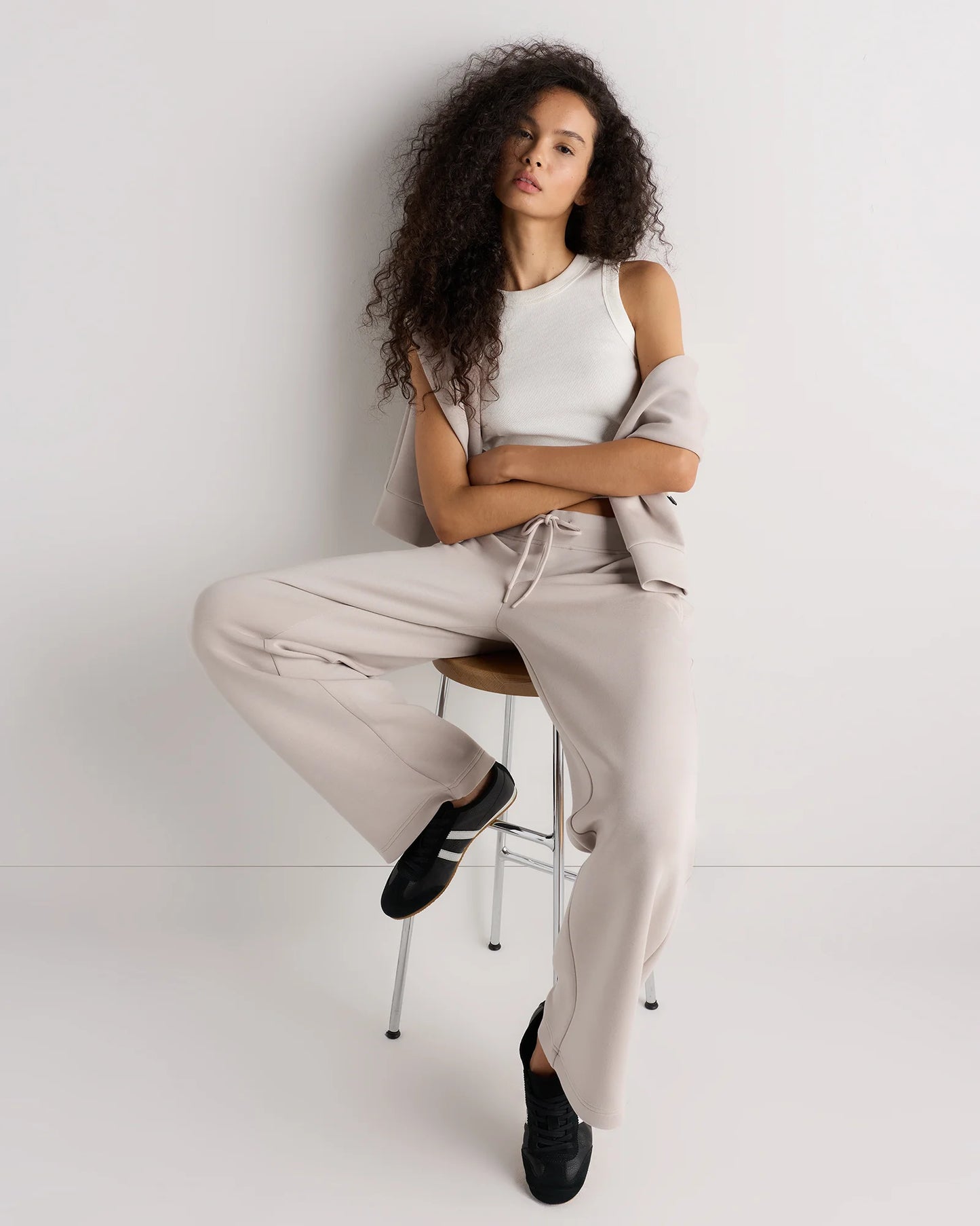 CloudComfort Wide Leg Pants - XS / Pebble Beige