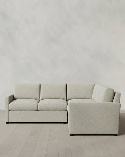 Brennan L Sectional in Performance Basketweave - 99x99 / Flax