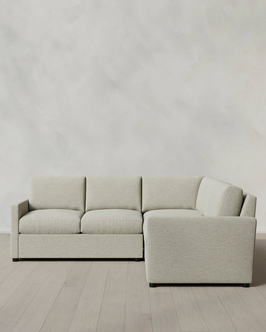 Brennan L Sectional in Performance Basketweave - 99x99 / Flax