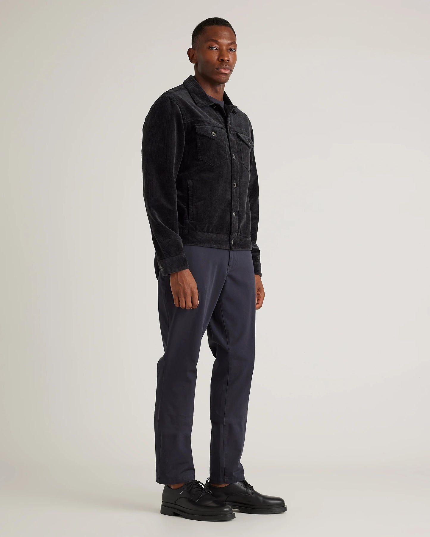 Organic Stretch Corduroy Trucker Jacket - S / Seaweed