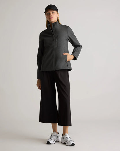 Softshell Fleece-Lined Full-Zip Jacket - XS / Heather Deep Navy