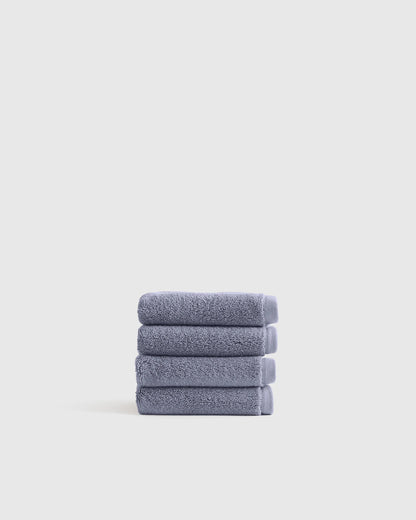 Plush Organic Turkish Cotton Washcloth (Set of 4) - One Size / White