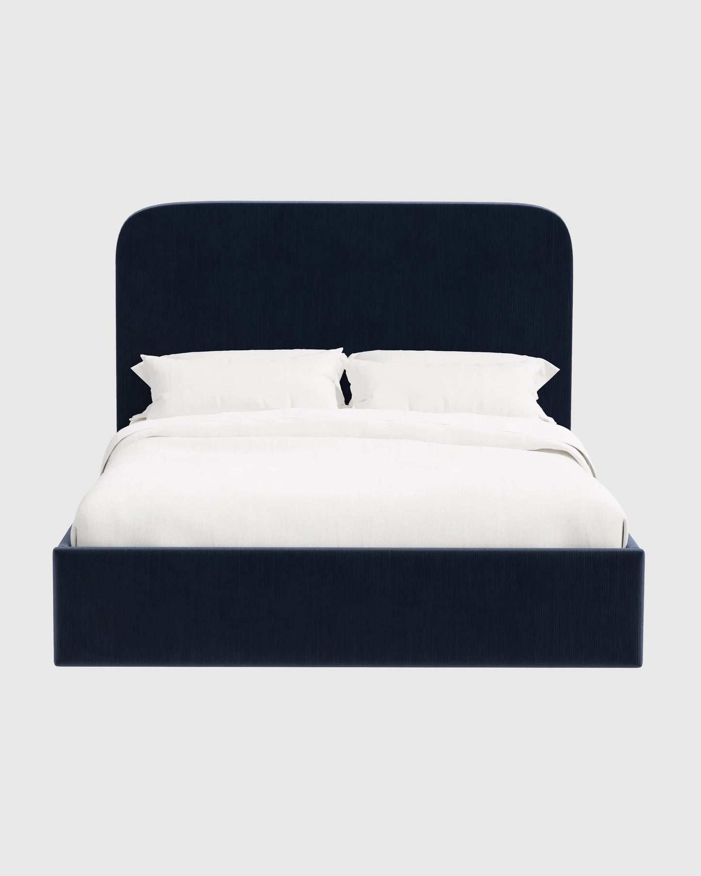 Curved Bed in Performance Velvet - Full / Walnut