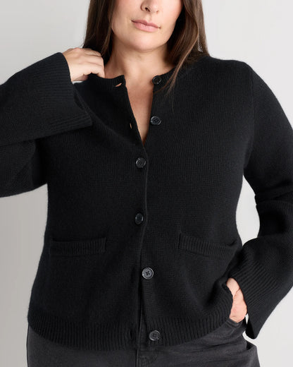 Mongolian Cashmere Structured Cardigan - 1X / Oatmeal
