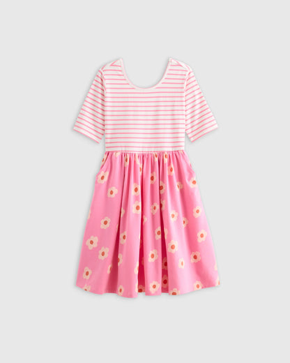 Organic Cotton Skater Dress - 6 / Sweet Cherries
