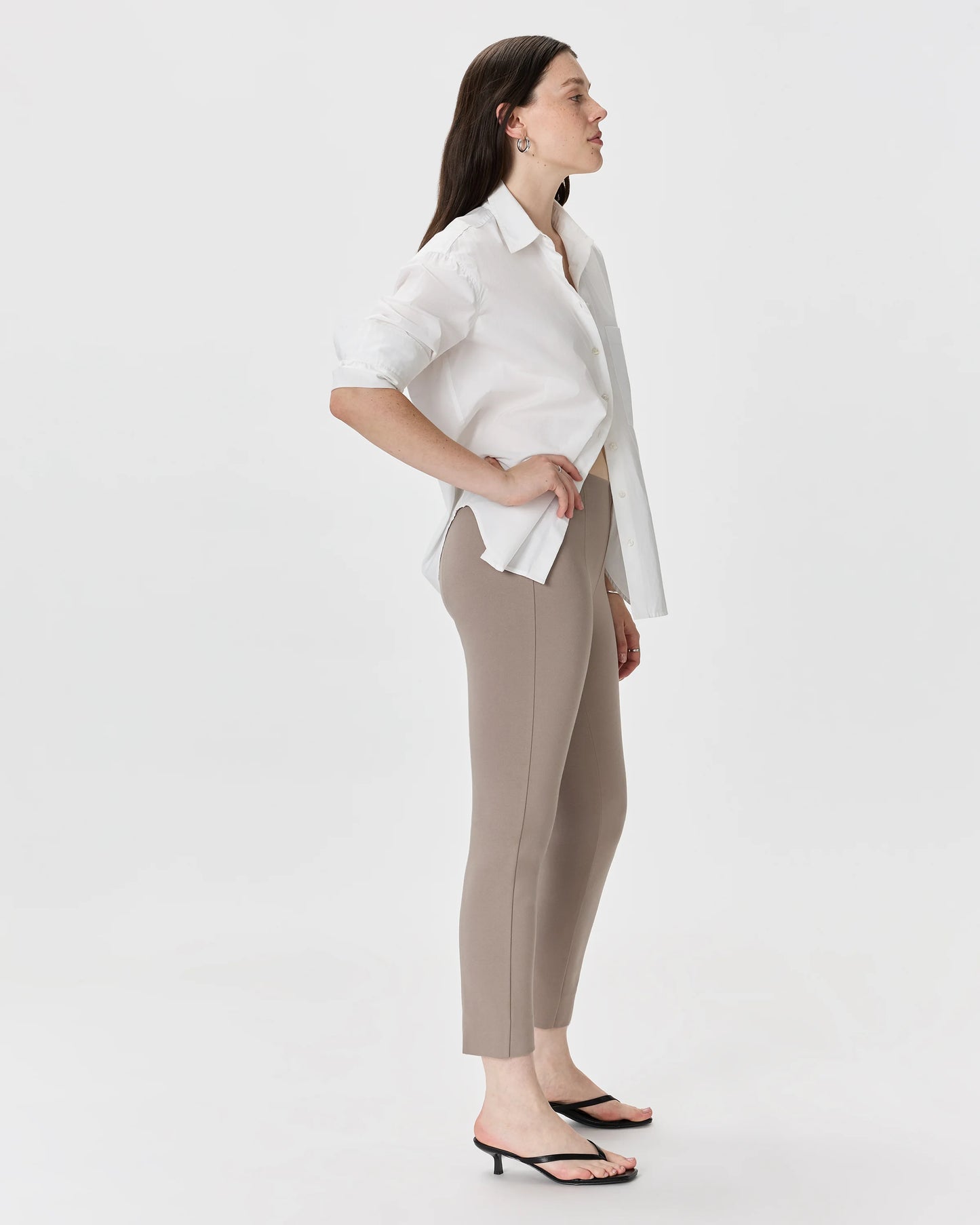 Ultra-Stretch Ponte Pintuck Ankle Pants - XS / Black