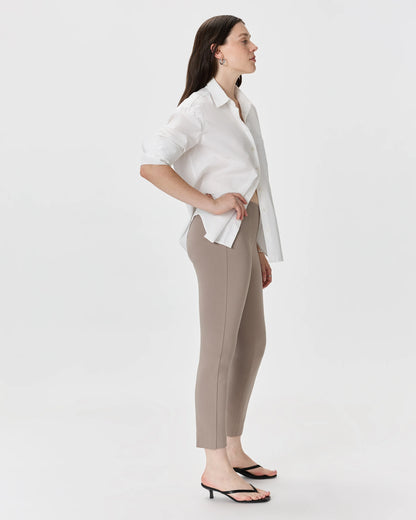 Ultra-Stretch Ponte Pintuck Ankle Pants - XS / Black