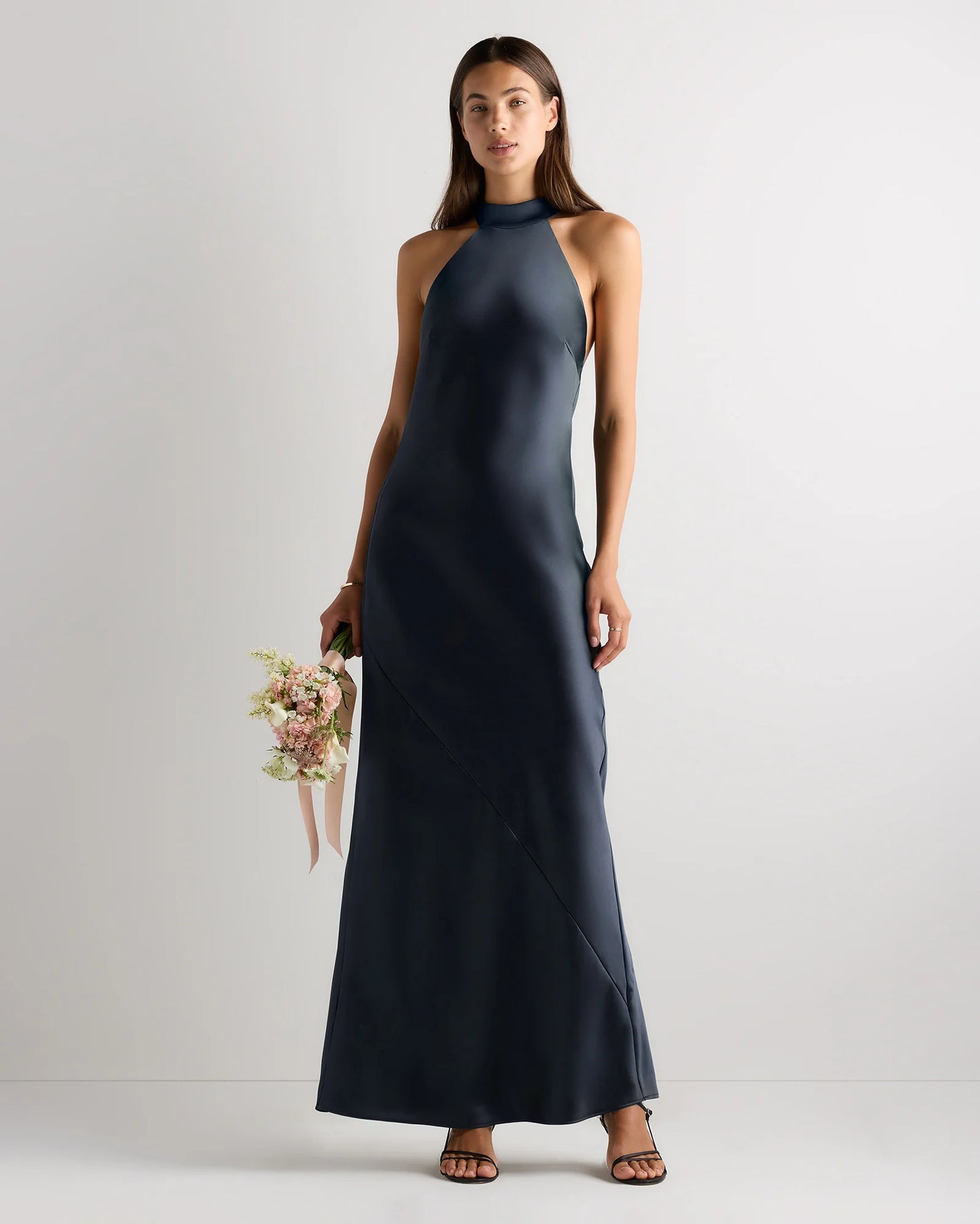 Catalina Stretch Satin Dress - 0 / Garden Sage Green