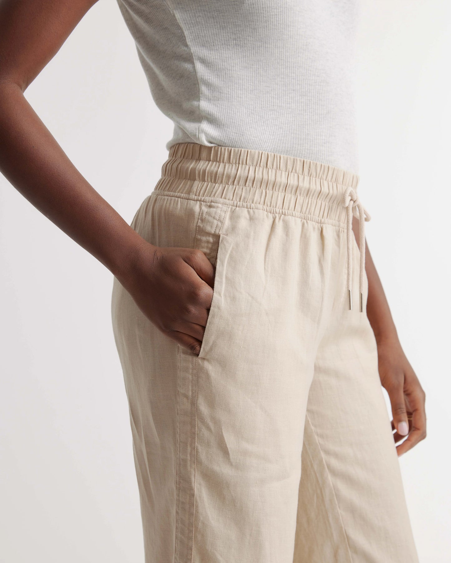 100% European Linen Wide Leg Pants - XS / Bayberry Olive