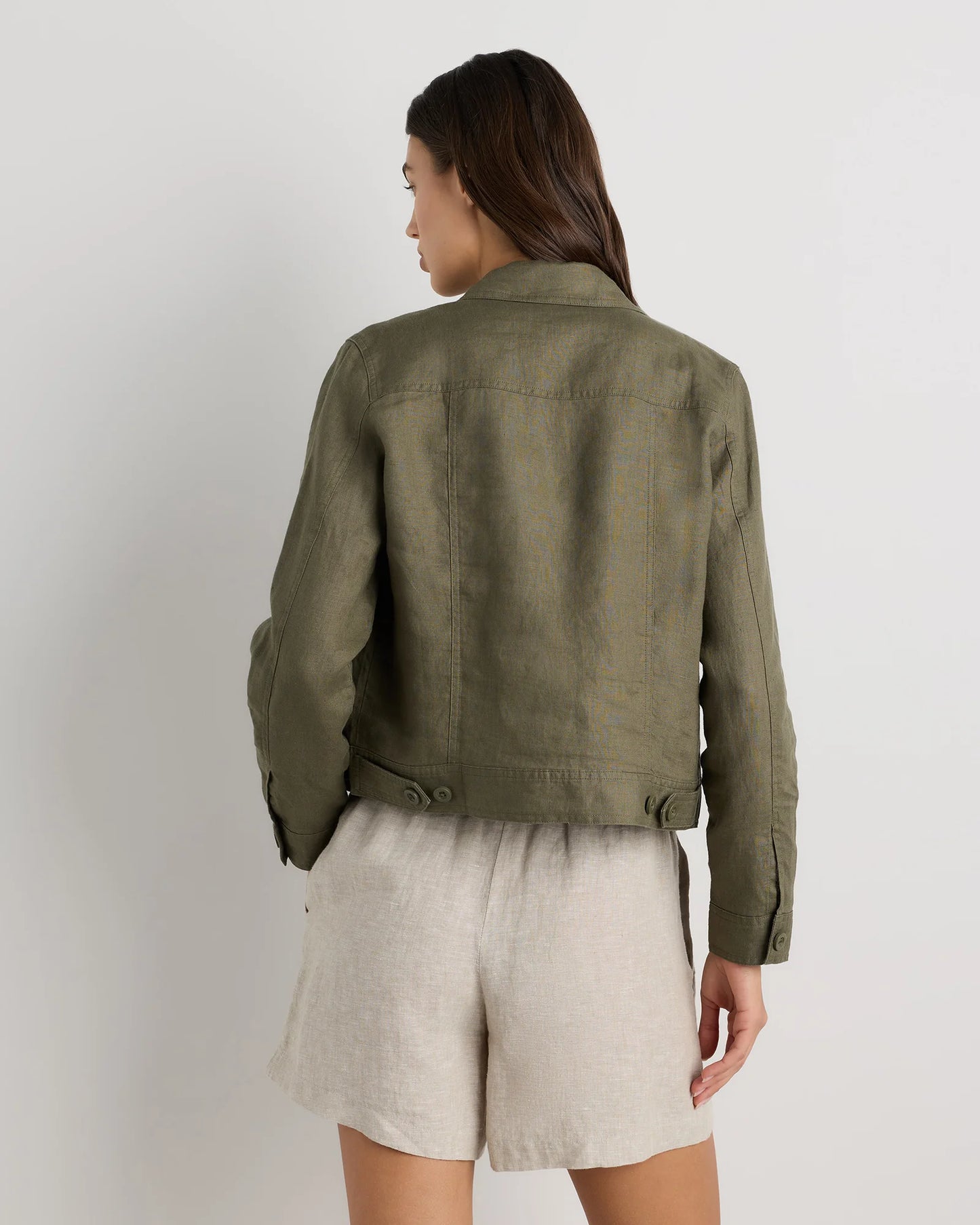 100% European Linen Jacket - XS / Flax
