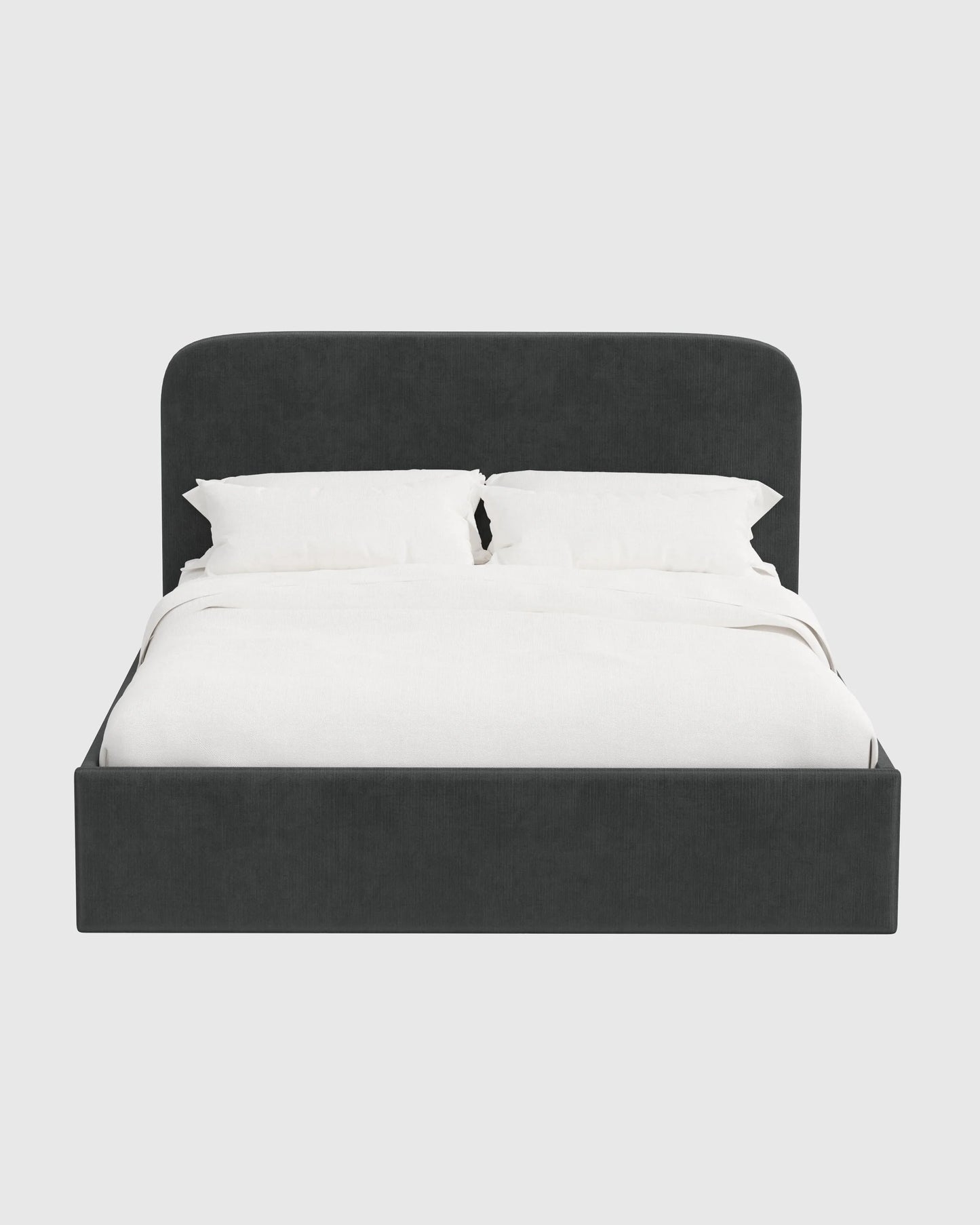 Curved Bed in Performance Velvet - Full / Walnut