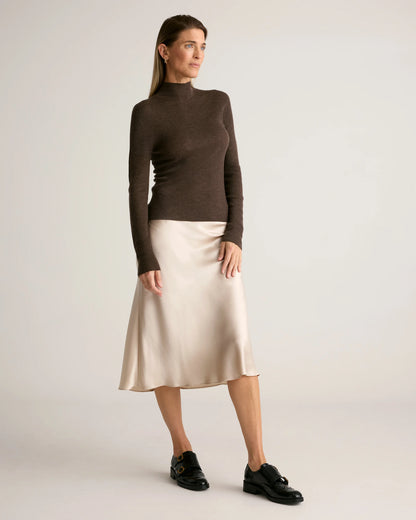 Featherweight Cashmere Ribbed Mockneck Sweater - XS / Deep Navy