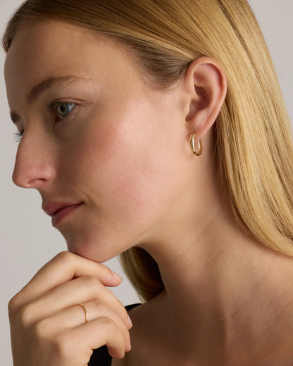 14K Gold Bold Hoops - One Size / Yellow Gold
