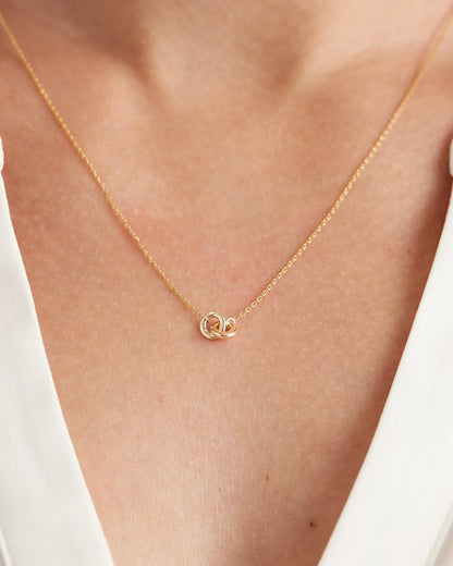 14K Gold Interlock Necklace - One Size / Yellow Gold