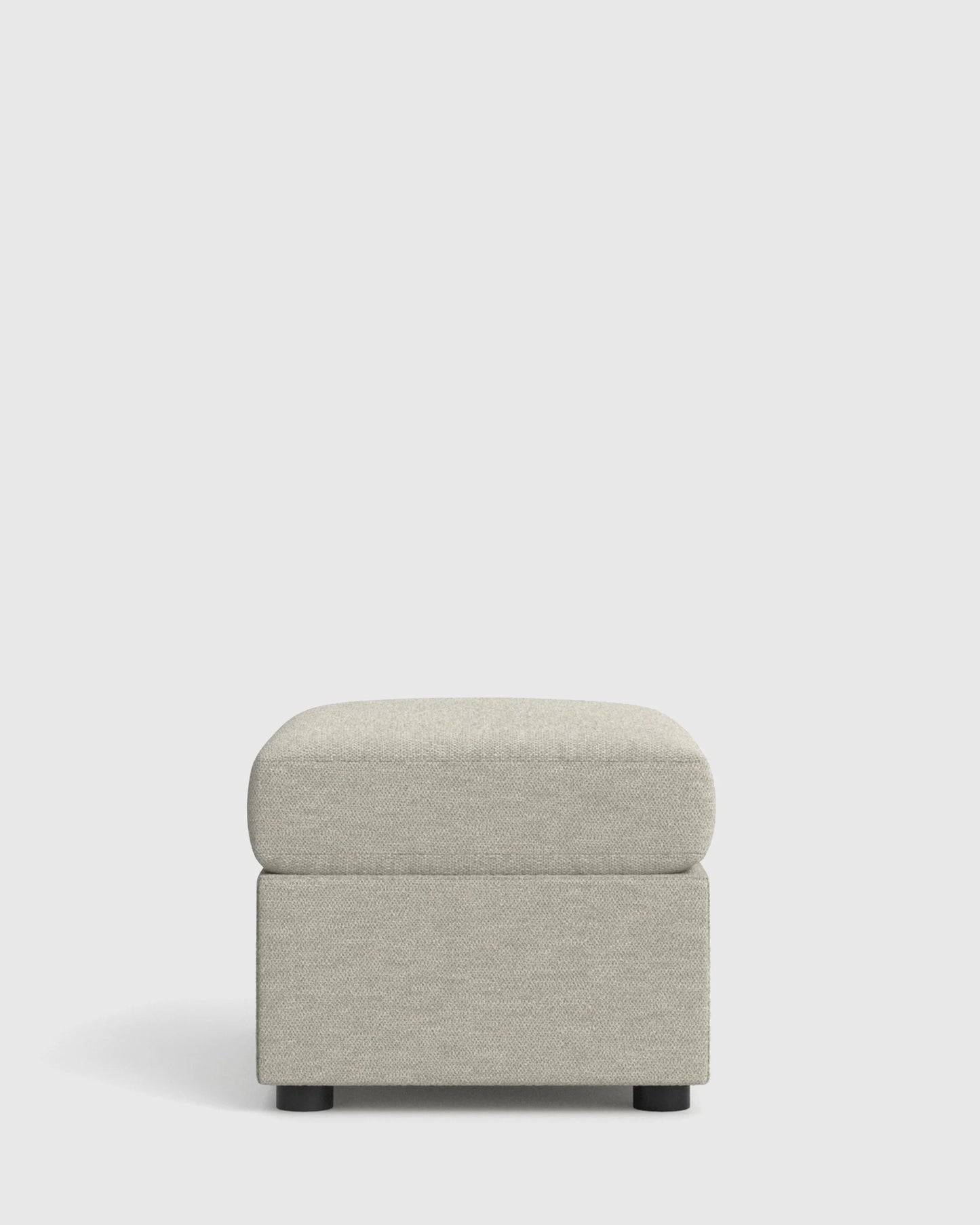 Brennan Ottoman in Performance Basketweave - One Size / Flax
