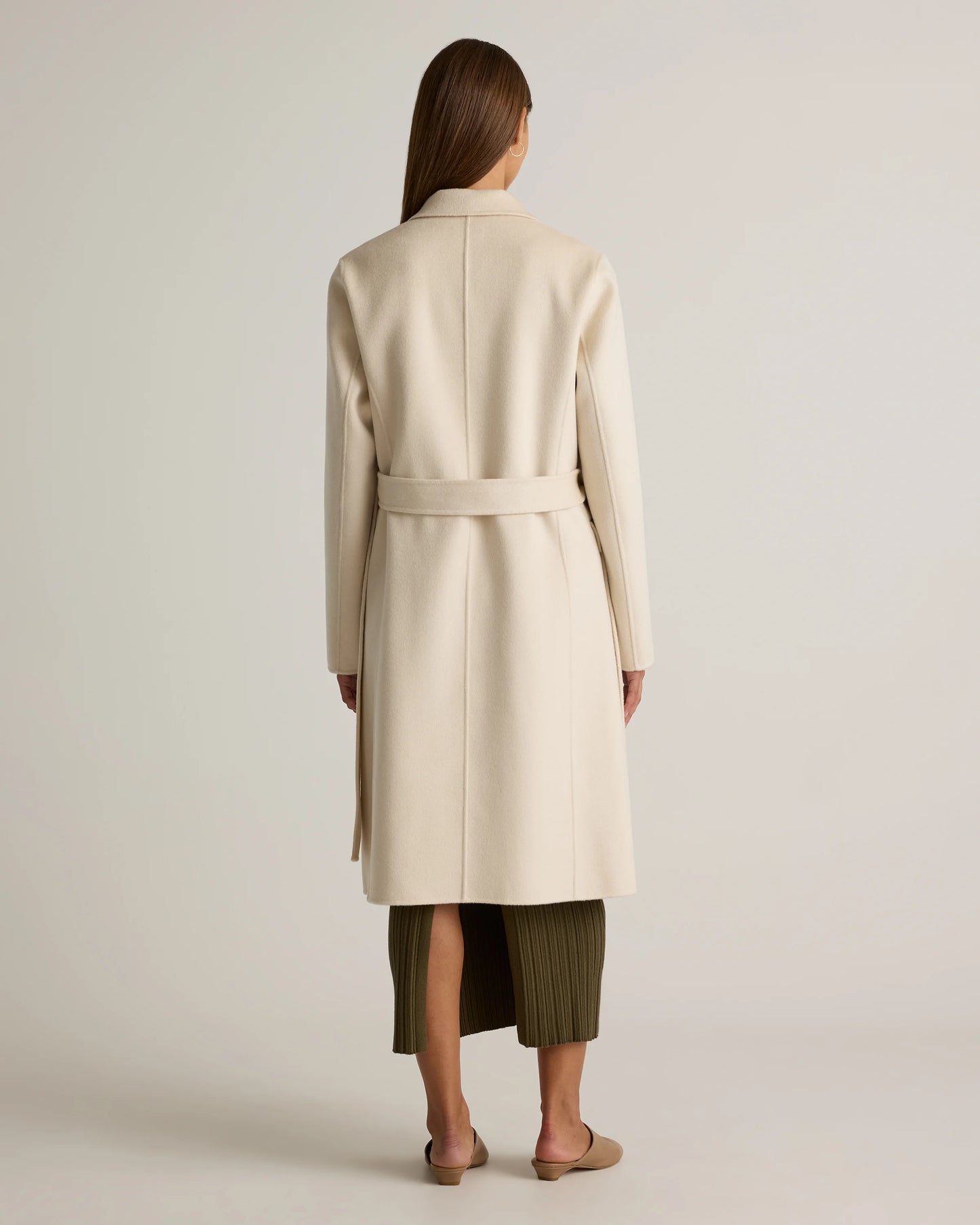 100% Mongolian Cashmere Double-Faced Wrap Coat - XS / Camel