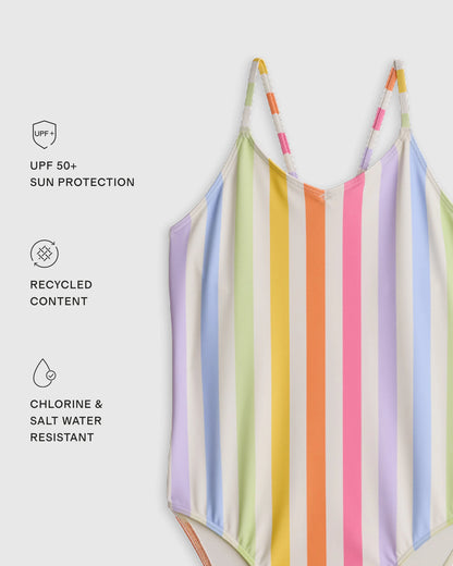 One-Piece Swimsuit - 2T / Wavy Fish