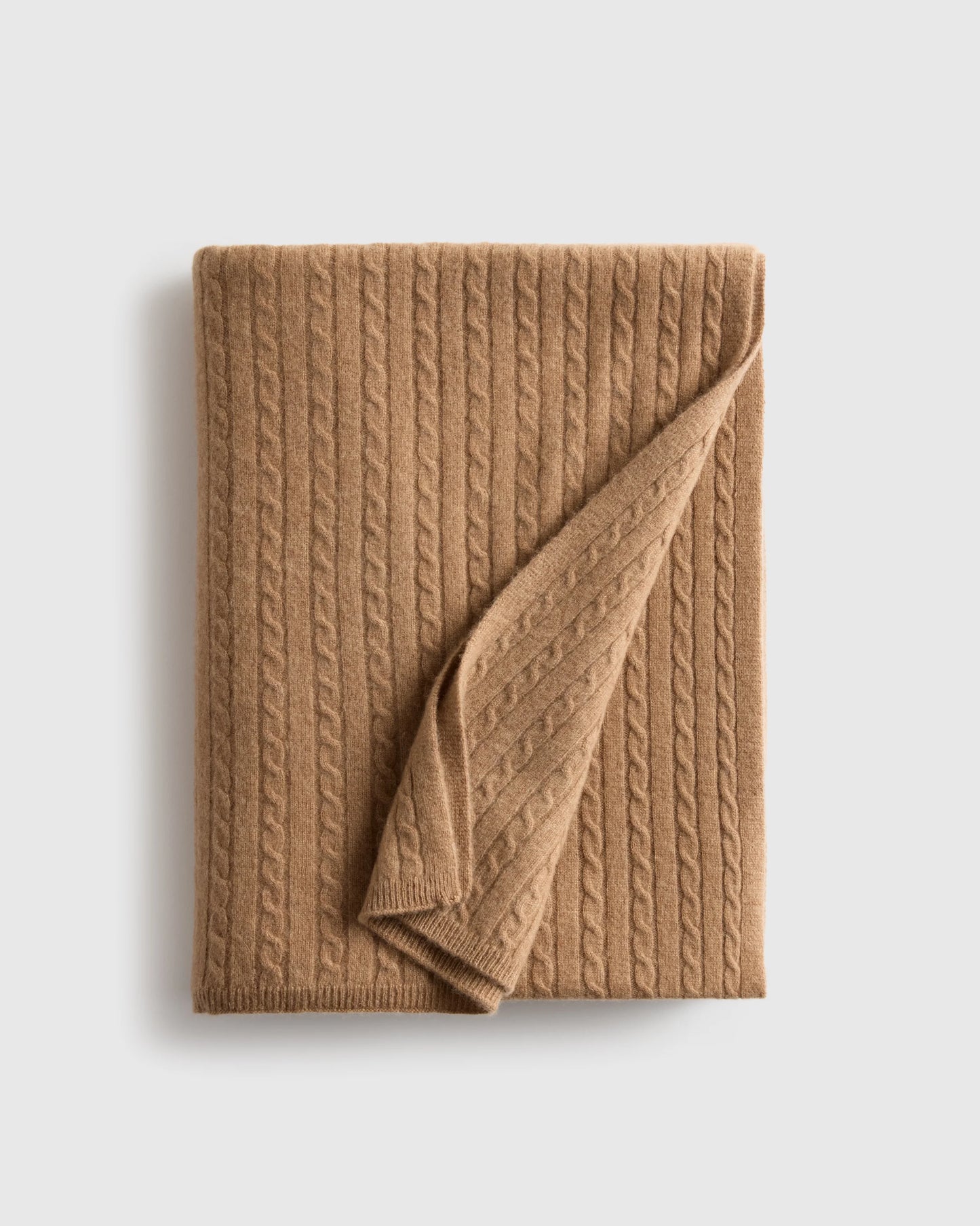 Cable Knit Cashmere Throw - 50x70 / Limoncello