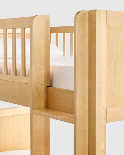 Natural Wood Twin over Twin Convertible Bunk Bed - One Size / Natural Wood