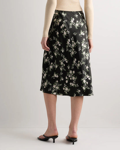 100% Washable Silk Skirt - XS / Champagne