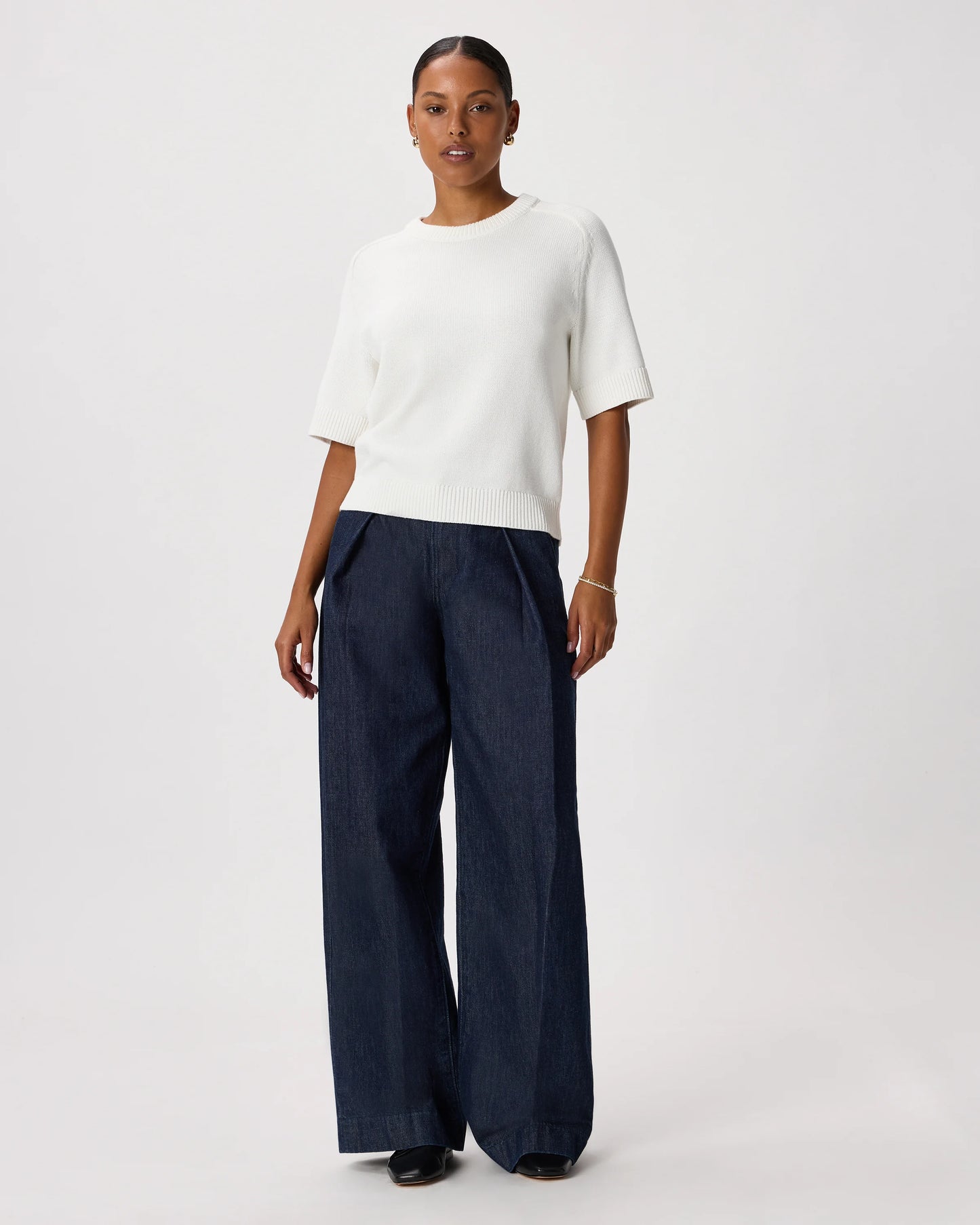 100% Organic Cotton Sweater Tee - XS / Navy