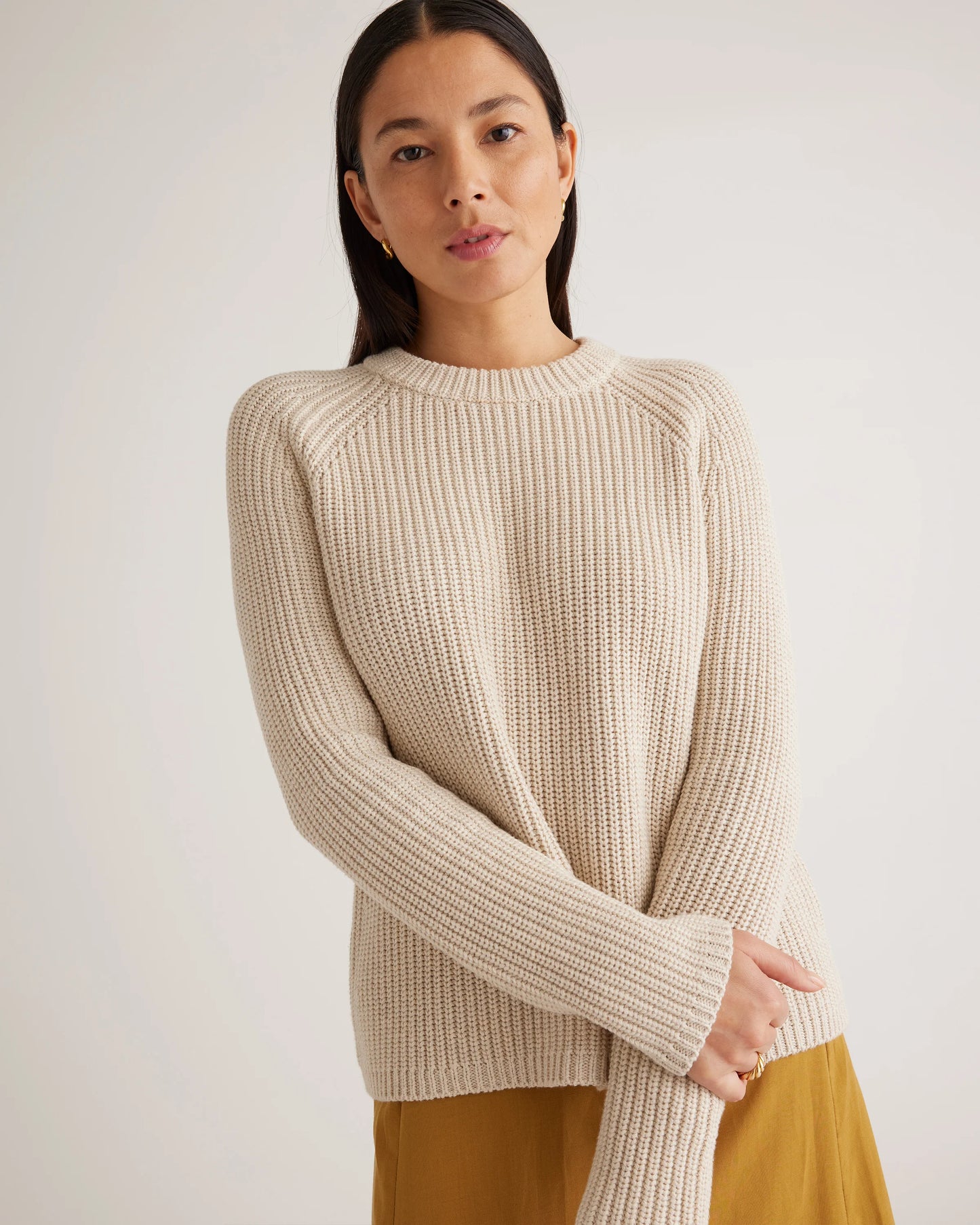 100% Organic Cotton Fisherman Crew Sweater - XS / Sapphire Blue