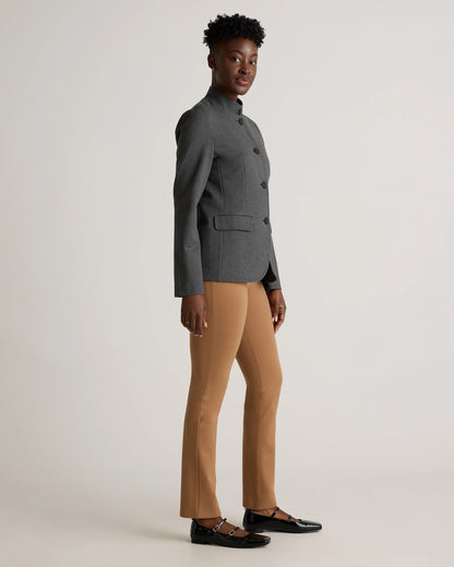 Ultra-Stretch Ponte Stand Collar Blazer - XS / Navy