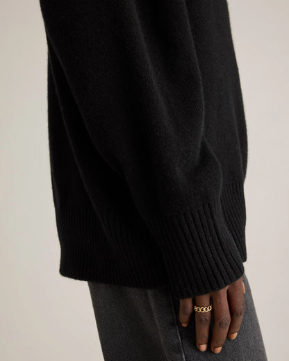 Mongolian Cashmere Oversized V-Neck Sweater - XS / Elk Brown