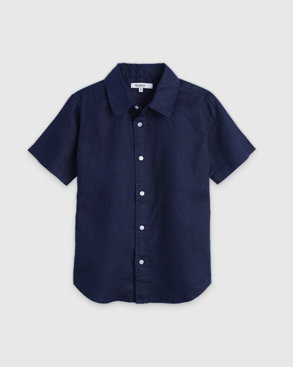 100% European Linen Short Sleeve Shirt - 6 / Flax
