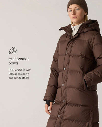 Responsible Down Long Puffer Jacket - XS / Black