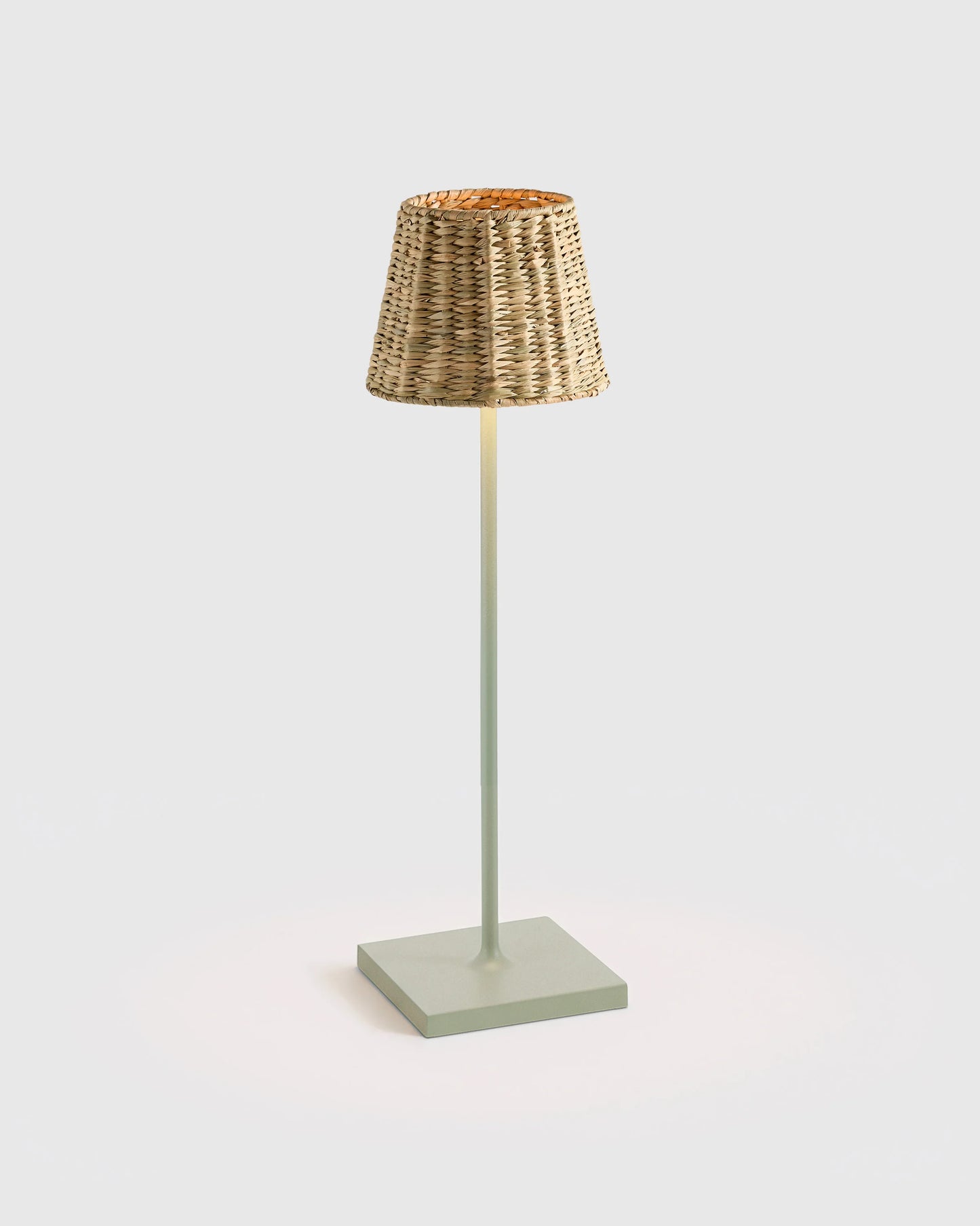Poldina Pro Rechargeable Table Lamp with Seagrass Shade by Zafferano - Regular / White