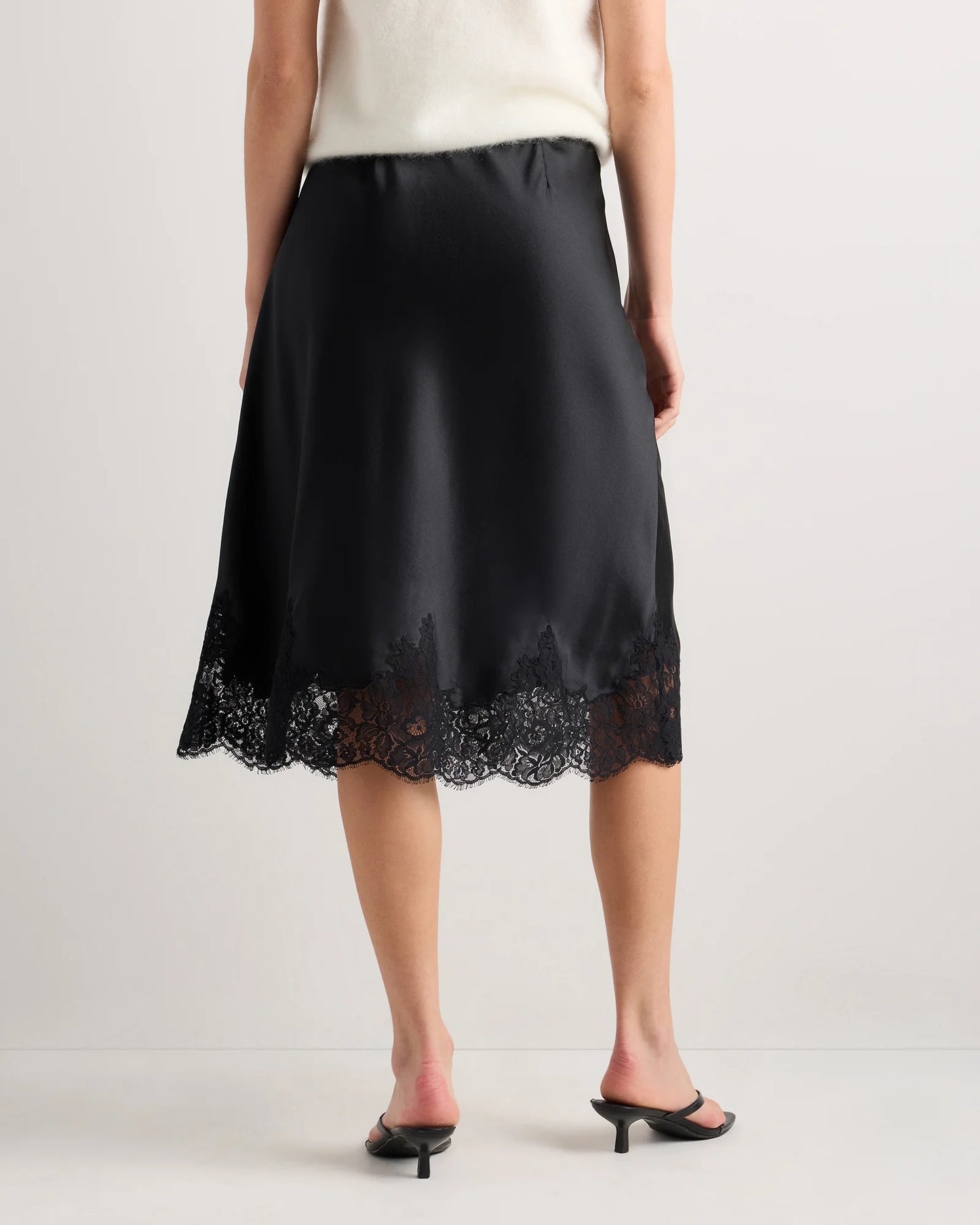 100% Washable Silk Lace Skirt - XS / Vintage Pink