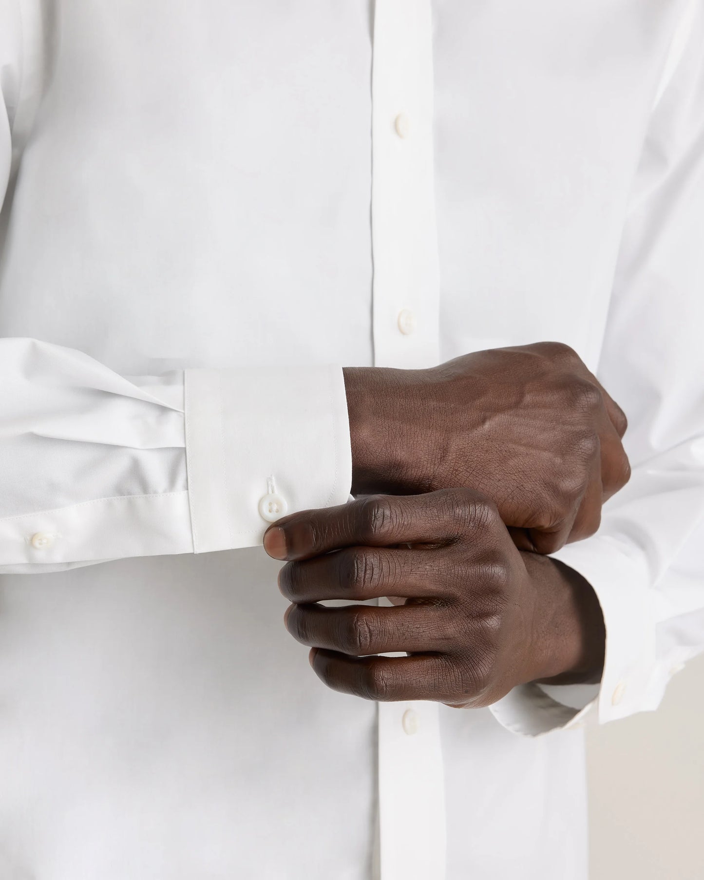 Organic Cotton Stretch Poplin Dress Shirt - S / White/Navy Minigrid