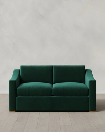 Hollis Slope Arm Sofa in Performance Velvet - 72" / Ivory