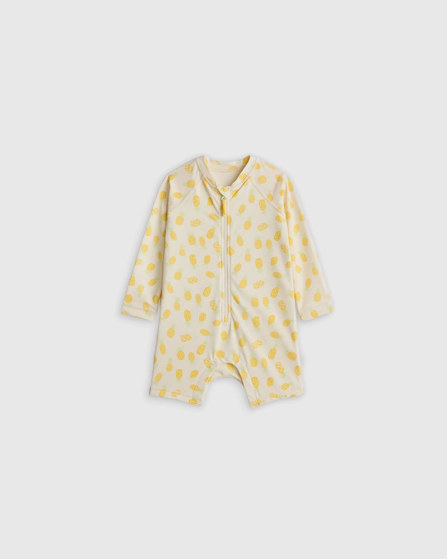 Long Sleeve Zip-Up Rash Guard One-Piece - 2T / Peri Beach Stripe