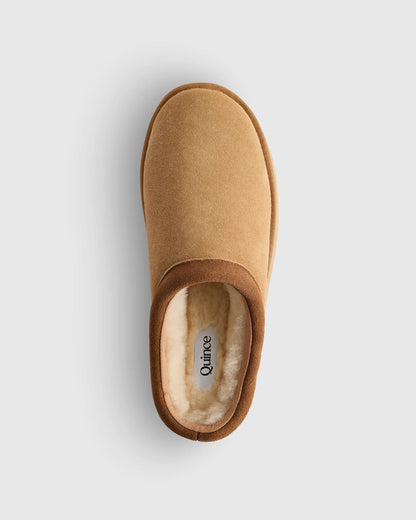 Australian Shearling Platform Clog Slipper - 5 / Pecan