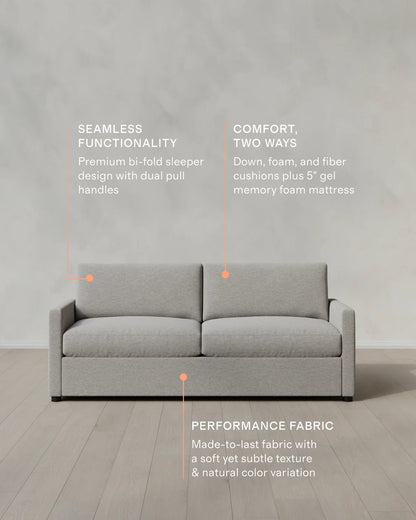 Brennan Sleeper Sofa in Performance Basketweave - Queen / Flax