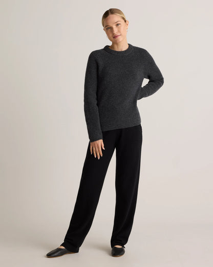 Mongolian Cashmere Fisherman Crewneck Sweater - XS / Teak