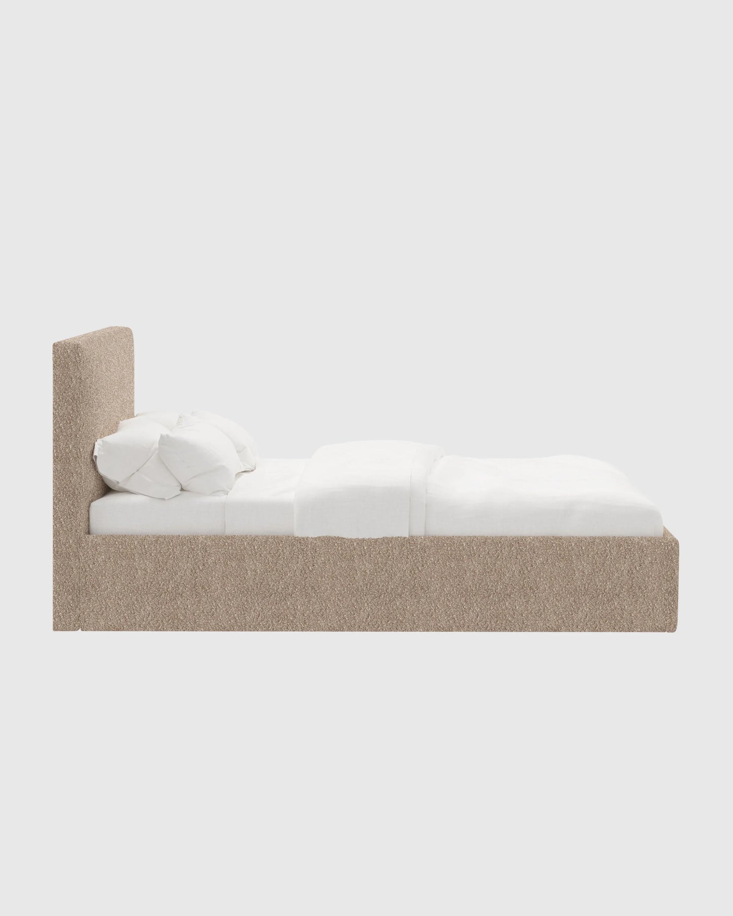 Plush Boucle Square Bed - Full / Ivory