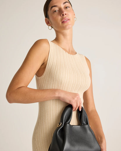 Italian Leather Trapeze Crossbody - One Size / Moonstone Blue