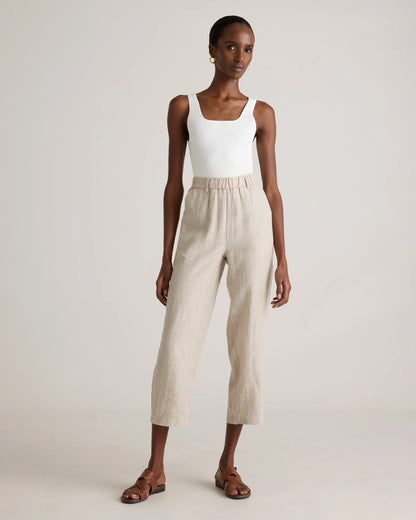 100% European Linen Pants - XS / White