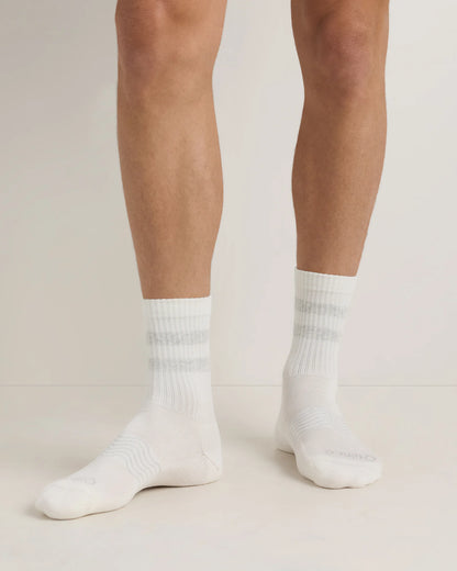 Everyday Cotton Varsity Stripes Half-Crew Sock (4-Pack) - S / Ivory/Navy Stripe