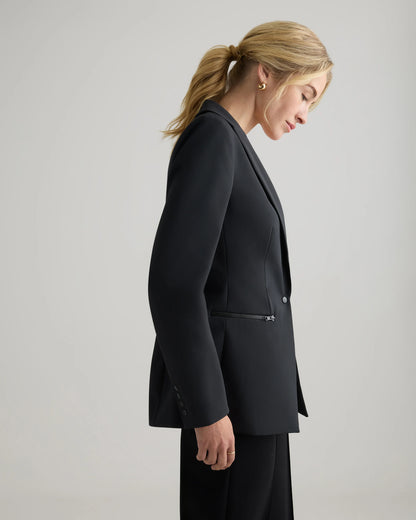 Scuba Single-Breasted Convertible Blazer - XS / True Black